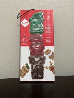 Merry Moments Holiday Cookie Cutter Set - Green, Red, Brown